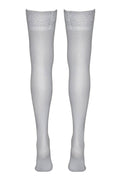 Bas autofixants blanc satiné – Cotelli Legwear - 4