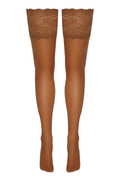Bas autofixants dentelle beige - Jarretière 14cm Cotelli - 2