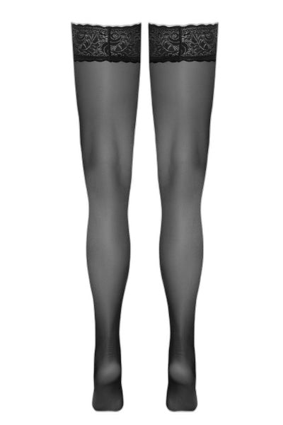 Bas autofixants noir Hold up Cotelli Legwear - 4 | Voyage Sensuel