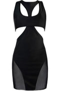 Robe Moulante Noire Audacieuse V-10619 Axami - 4