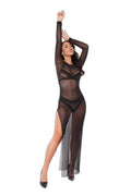 Robe Longue Transparente Noire Axami V-10679 - 2