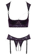 Ensemble lingerie ouverte violet Cotelli - Séduction audacieuse - 2
