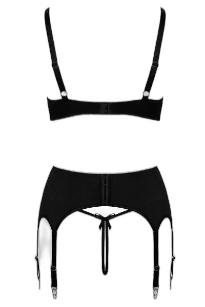 Ensemble coquin ouvert 3 pièces gris Cottelli - 4 | Voyage Sensuel