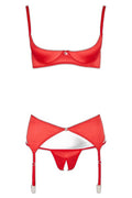 Ensemble lingerie 3 pièces ouvert rouge Cottelli - 2
