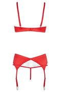 Ensemble lingerie 3 pièces ouvert rouge Cottelli - 4