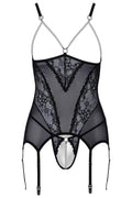 Guêpière Seins Nus & String Ouvert Perles - Cottelli - 2