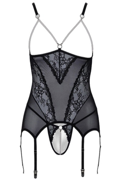 Guêpière Seins Nus & String Ouvert Perles - Cottelli - 2 | Voyage Sensuel