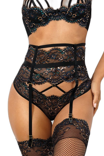 Porte-jarretelles dentelle noir Axami V-10362 - 1 | Voyage Sensuel