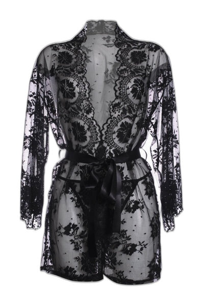 Déshabillé Graceful - Dentelle Floral & Ceinture - 4 | Voyage Sensuel