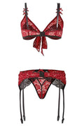 Ensemble lingerie 3 pièces Bobbi - Dentelle florale séduction - 4