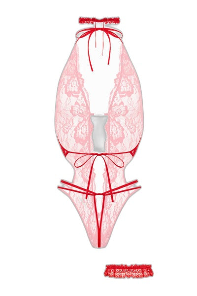 Ensemble Body Ouvert Renee Rouge - Christine Dentelle Séduction - 3 | Voyage Sensuel