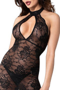 Robe mi-longue Nocturne en dentelle noire – Dos nu séduction - 2