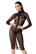 Robe mi-longue Ecstasy F347 en tulle noir — Séduction totale - 2