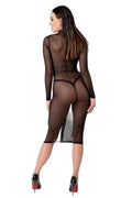 Robe mi-longue Ecstasy F347 en tulle noir — Séduction totale - 5