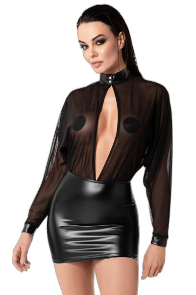 Minirobe sensuel en tulle transparent – Noir