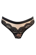 String Tulle et Dentelle Noir Axami - Séduction Bicolore - 2