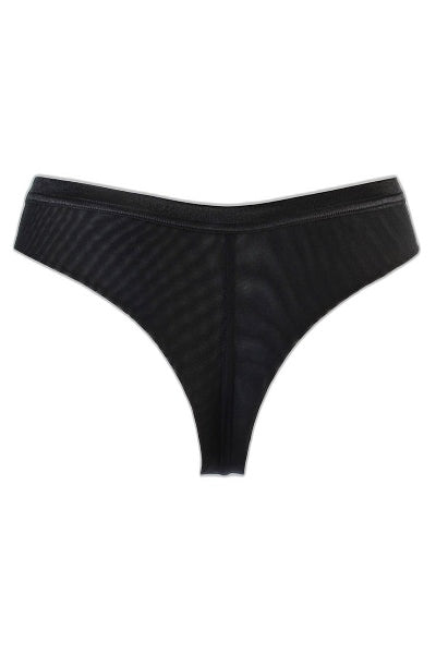 String Tulle et Dentelle Noir Axami - Séduction Bicolore - 4 | Voyage Sensuel