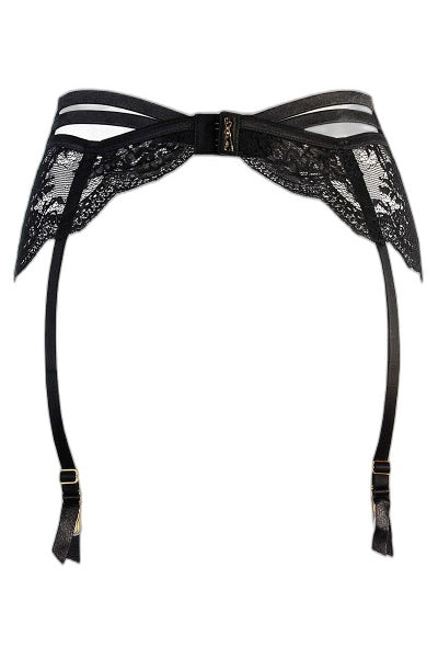 Porte-jarretelles tulle et dentelle noir Axami - 4