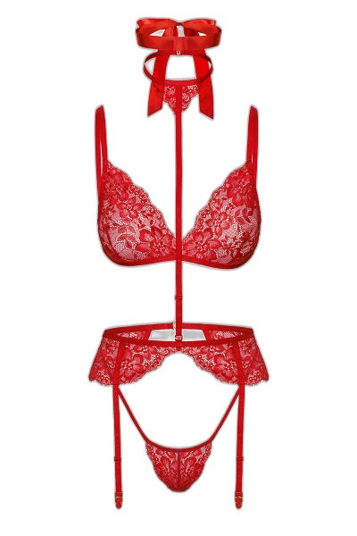 Ensemble 5 pièces Bondage Red Lace Kiss 243 - Séduction - 4 | Voyage Sensuel