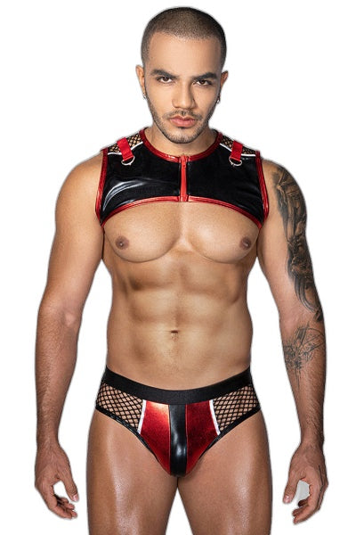 Ensemble Sexy Deux Pièces Rouge Noir - Séduction Garantie