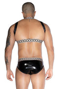 Ensemble Sexy Deux Pièces Noir Blanc - Harnais & Boxer - 2