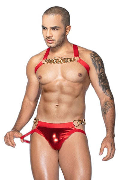 Ensemble Sexy Deux Pièces Rouge & Or - J Lingerie