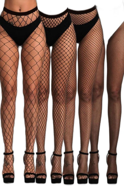 Pack 4 Collants Résille Noire – Séduction Garantie
