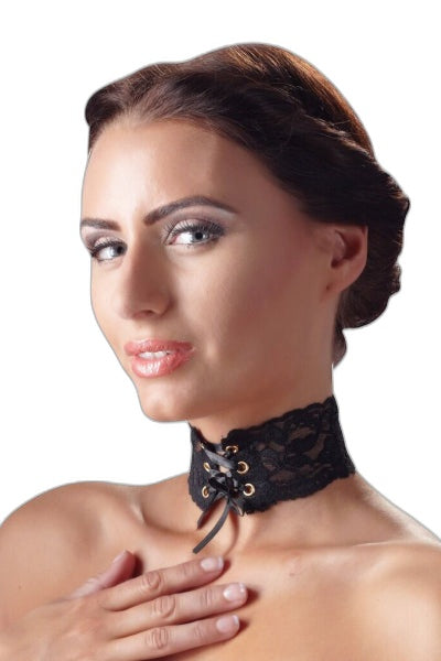 Collier en Dentelle Noire – Séduction Réglable