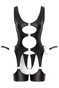 Ensemble BDSM Noir Cotelli - Porte-jarretelles & String Ouvert - 2