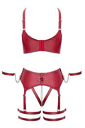 Ensemble BDSM Bordeaux Cotelli Bondage - Soutien-gorge & String - 4