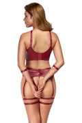 Ensemble BDSM Bordeaux Cotelli Bondage - Soutien-gorge & String - 5