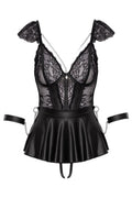Ensemble 3 pièces Fetish noir - Cotelli Bondage séduction - 2
