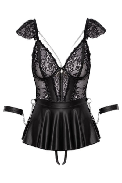 Ensemble 3 pièces Fetish noir - Cotelli Bondage séduction