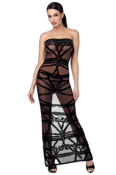 Robe sexy en tulle transparent – Noir – Noir