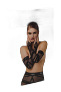 Gants longs floqués Bondesque F361 - Noir HandMade - 2