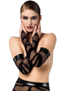 Gants longs floqués Bondesque F361 - Noir HandMade - 3