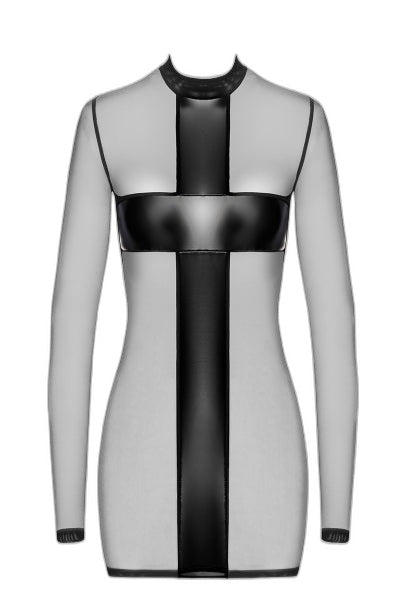 Minirobe élégant en tulle transparent – Noir