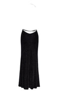 Robe Longue Fendue Onyx F373 - Tulle Argenté & Strass - 4