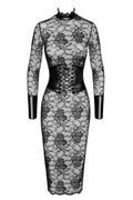 Robe Corset Noirelle - Dentelle Noire & Effet Mouillé - 2