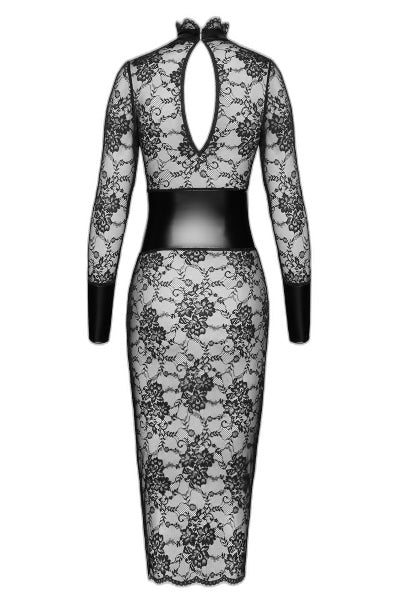 Robe Corset Noirelle - Dentelle Noire & Effet Mouillé - 4