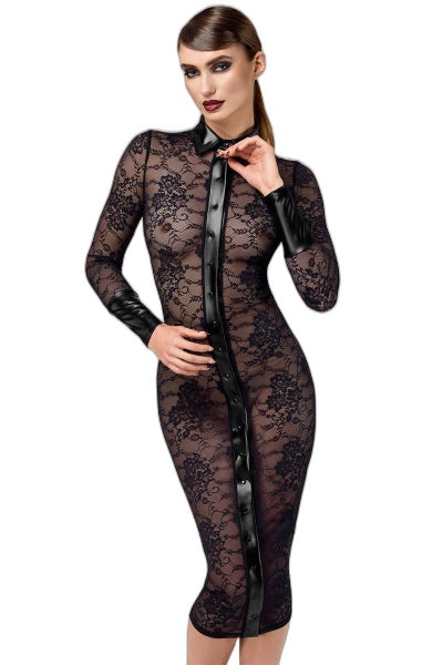 Robe Fourreau Noirelle F376 - Noir Handmade - 1