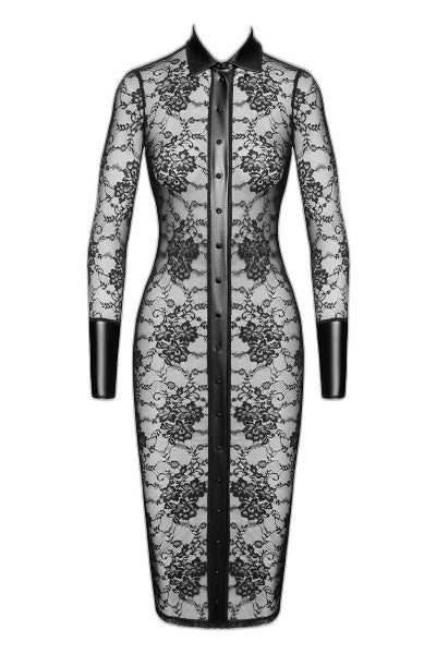 Robe Fourreau Noirelle F376 - Noir Handmade - 2