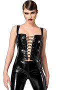 Corset Vinyle Noir Dominae F379 - Séduction Audacieuse - 1