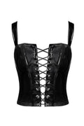 Corset Vinyle Noir Dominae F379 - Séduction Audacieuse - 2