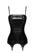 Corset Porte-Jarretelle Vinyle Noir Handmade F381 - 2