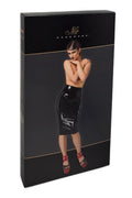 Jupe fendue vinyle noir haute couture Dominae F378 - 3