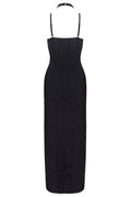 Robe longue noire argentée décolleté plongeant Cottelli - 4
