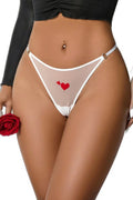 String Cœur et Strass Blanc - Séduction Raffinée - 3