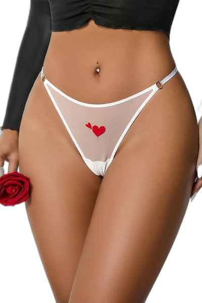 String Cœur et Strass Blanc - Séduction Raffinée - 3 | Voyage Sensuel