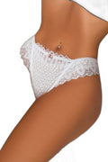 String dentelle blanc dos lacé - Litolu Lingerie - 1